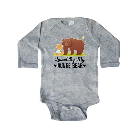 

Inktastic Auntie Bear Loves Me Nephew Gift Baby Boy or Baby Girl Long Sleeve Bodysuit