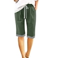 thumbnail image 4 of Miluxas Womens Shorts Summer Drawstring Elastic Waist Bermuda Shorts Athletic Shorts Army Green XXL(XXL), 4 of 9