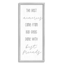 Stupell Best Memories From Bad Ideas Funny Inspirational Painting Gray Framed Art Print Wall Art