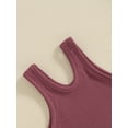 thumbnail image 6 of Suealasg Kids Baby Girls Ribbed Tank Crop Tops Toddler Girls Solid Color One Shoulder Sleeveless Cami Vest Summer Clothing 1-5 Years, 6 of 9