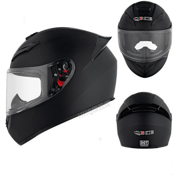 Motorcycle Helmet Blacky Matt Black with Clear and Tinted Visors(L)