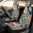 thumbnail image 2 of 1pc  Bright Blossoms Colorful Boho Floral Print Car Seat Covers Universal Auto Front Seats Protector Fits For Car,SUV Sedan,Truck, 2 of 6