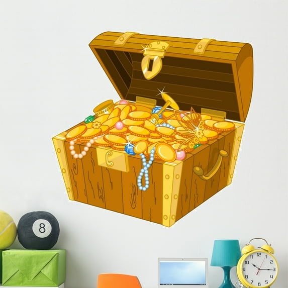 Treasure Chest Wall Mural by Wallmonkeys Peel and Stick Graphic (48 in W x 47 in H) WM255059
