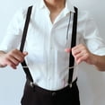 thumbnail image 2 of Men Suspender Adjustable Sturdy Construction Elastic Fiber Anti-fade Unisex Solid Suspender for Wedding, 2 of 7