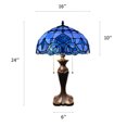 thumbnail image 7 of Tiffany Table Lamp Blue Stained Glass Baroque Style Lavender LED Bulbs Included for Living Room Bedroom Bedside 16'W*16"D*24"H, 7 of 7