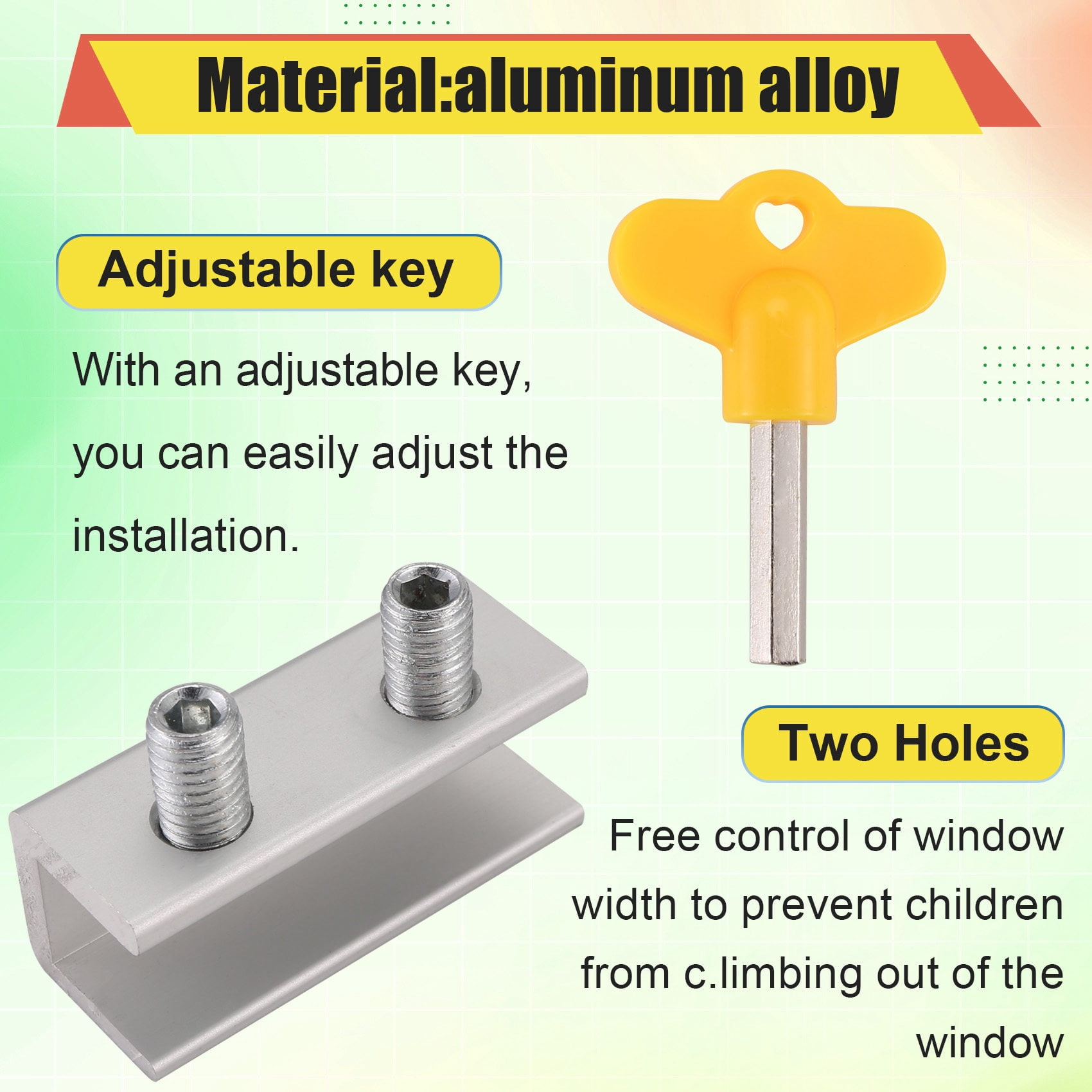 10 Set Sliding Sash Stopper Cabinet Locks Straps Doors Security Anti-Theft Lock Window Sliding Door Doors Lock Two Holes
