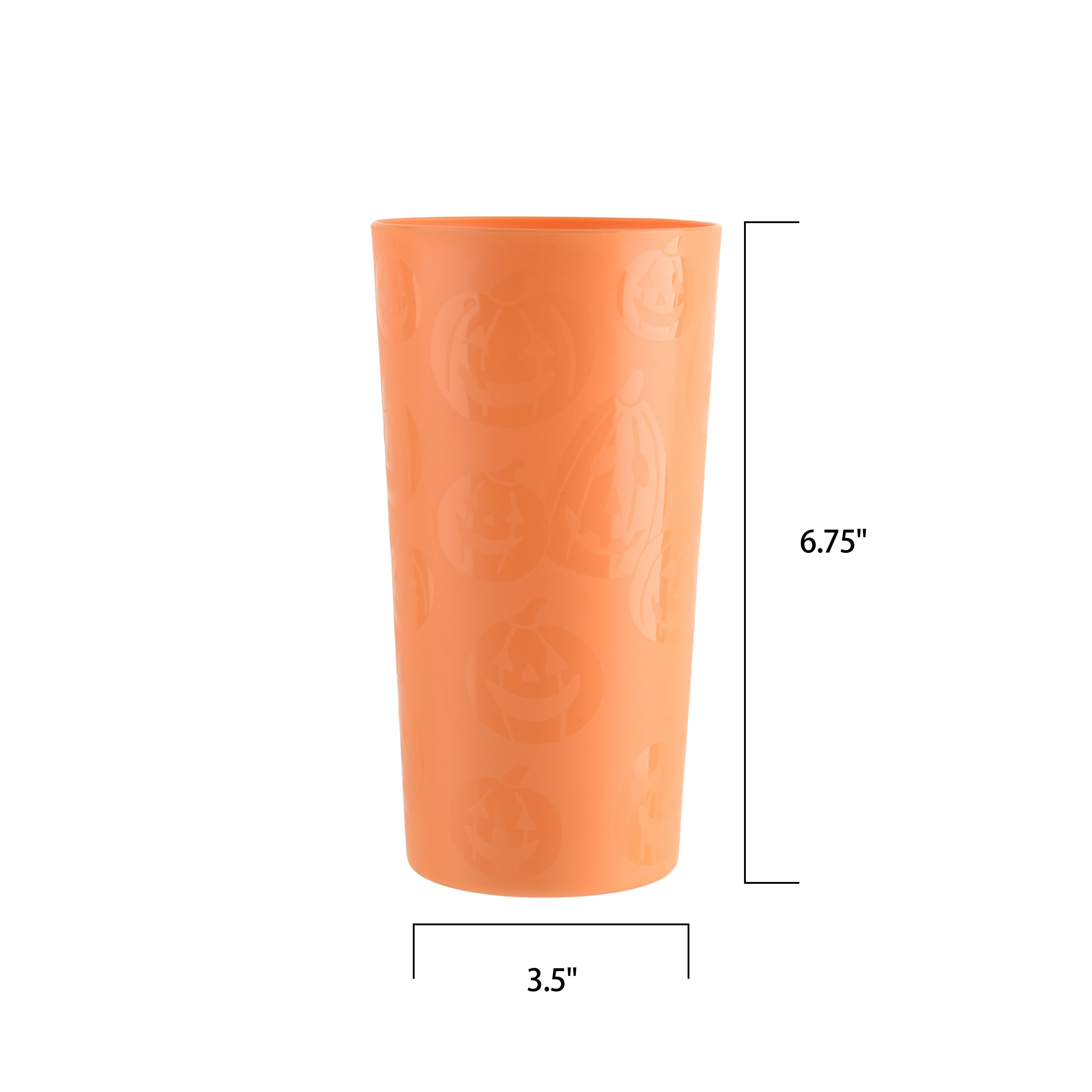 Mainstays 30-Piece Plastic Etched Pumpkin Dinnerware Set, Orange