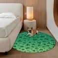 thumbnail image 5 of Area Rug 48in, St. Patrick's Day Clovers Leaves Floor Carpet Living Room Rug, Green Irish Leaf Seamless Non-Slip Welcome Mat Indoor Rugs for Bedroom Dining Room, 5 of 9