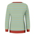 thumbnail image 5 of Women Plus Size Halloween Striped Color Block Sweatshirt Casual Loose Round Neck Long Sleeve Pullover 2025 T-Shirt Tops,Red 2,4XL, 5 of 5