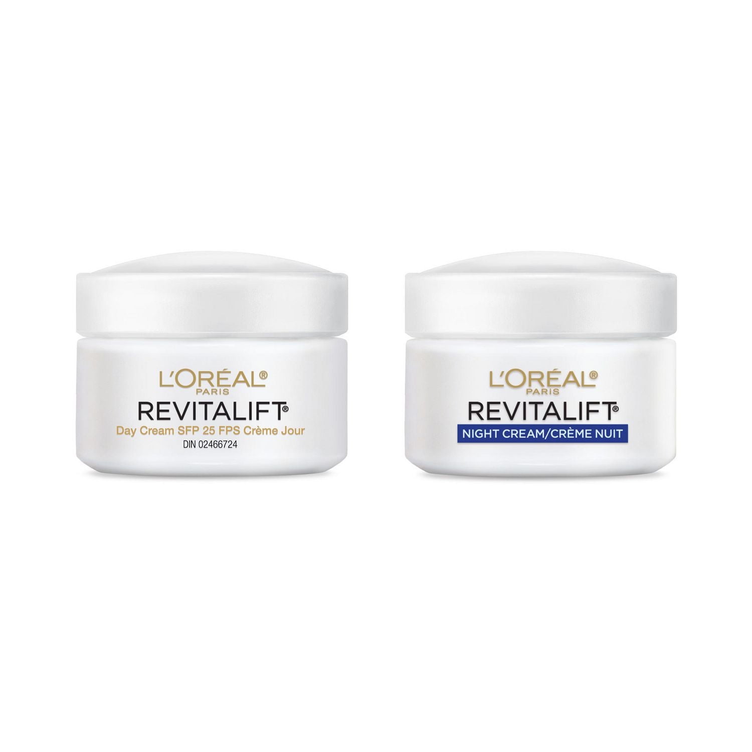 L'Oreal Paris Revitalift Anti-Wrinkle + Firming Crèmes Jour et Nuit avec Pro-Retinol et Centella Asiatica, 2x50 mL