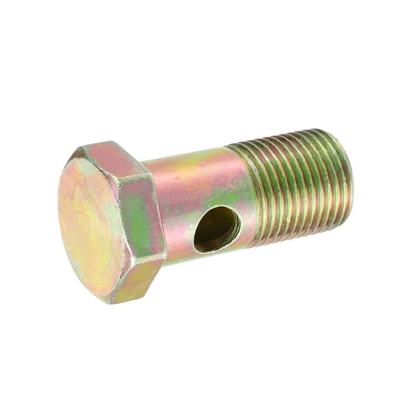 Double Banjo Bolt G1/2" Length 53mm Turbo Brake Line Fitting Adapter Universal for Car Metal Bronze Tone