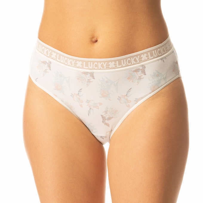 Lucky Brand Women's Hi Cut 5 Pack Ultra Soft Full Coverage Panties Multi  Size S 