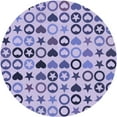 thumbnail image 1 of Ahgly Company Machine Washable Indoor Round Transitional Slate Blue Area Rugs, 5' Round, 1 of 7