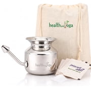 SoulGenie SteloKleen Stainless Steel Neti Pot - Nasal Irrigator - Salt 25 Pcs.