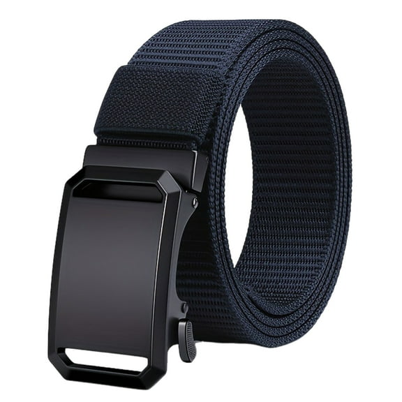 HUANLEDASH Webbing Automatic Buckle Belt Adjustable Length Farmers Security Guard Waistband Holeless Outdoor Belt