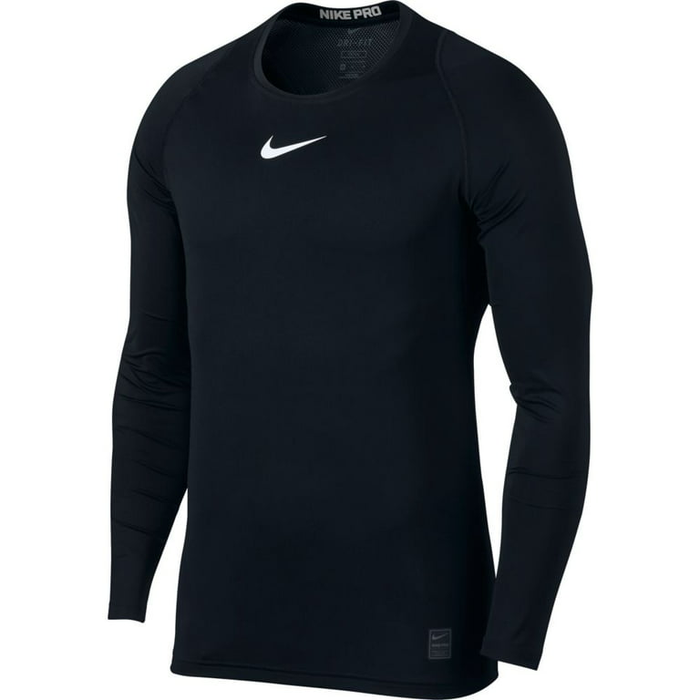 kæde Luksus Museum Nike Men's Pro Fitted Long Sleeve Training Shirt 838081-010 Black -  Walmart.com