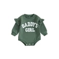 thumbnail image 1 of Gupgi Baby Girl Sweatshirt Romper Infant Ruffle Long Sleeve Crew Neck Letter Embroidery Jumpsuit, 1 of 9