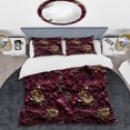 thumbnail image 2 of Designart "Burgundy Floral Elegance In Majesty I" Red Glam Bedding Covert Set - Glam Bed Set With 2 Shams, 2 of 5