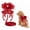Cherry Red, variant on Cat and Small Dog Harness and Leash Set, Adjustable H-Style Pet Harness with Oversized Sheer Bow, Lightweight Dressy Walking Set (Black,L)