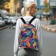 thumbnail image 7 of FORMRS Mini Backpack Purse for Women Quilted Travel Daypack Casual Shoulder Bag, Colorful Art Leaves Pattern, 7 of 7