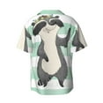 thumbnail image 2 of Disketp Men's Hawaiian Cute Raccoon Print Shirts Button Down Holiday Beach Shirts-3X-Large, 2 of 7