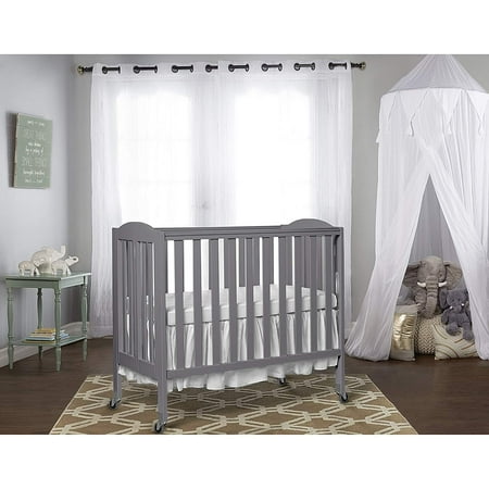 Dream On Me 3 In 1 Folding Portable Crib Steel Grey Large