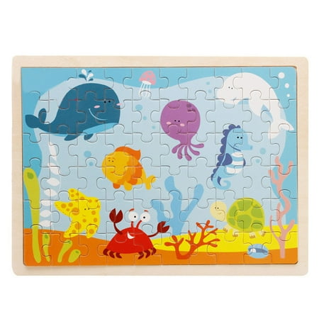 Guidecraft Educational Puzzle - 60-Piece Underwater World Wooden Jigsaw Puzzle Baby Kids Children Educational Toy
