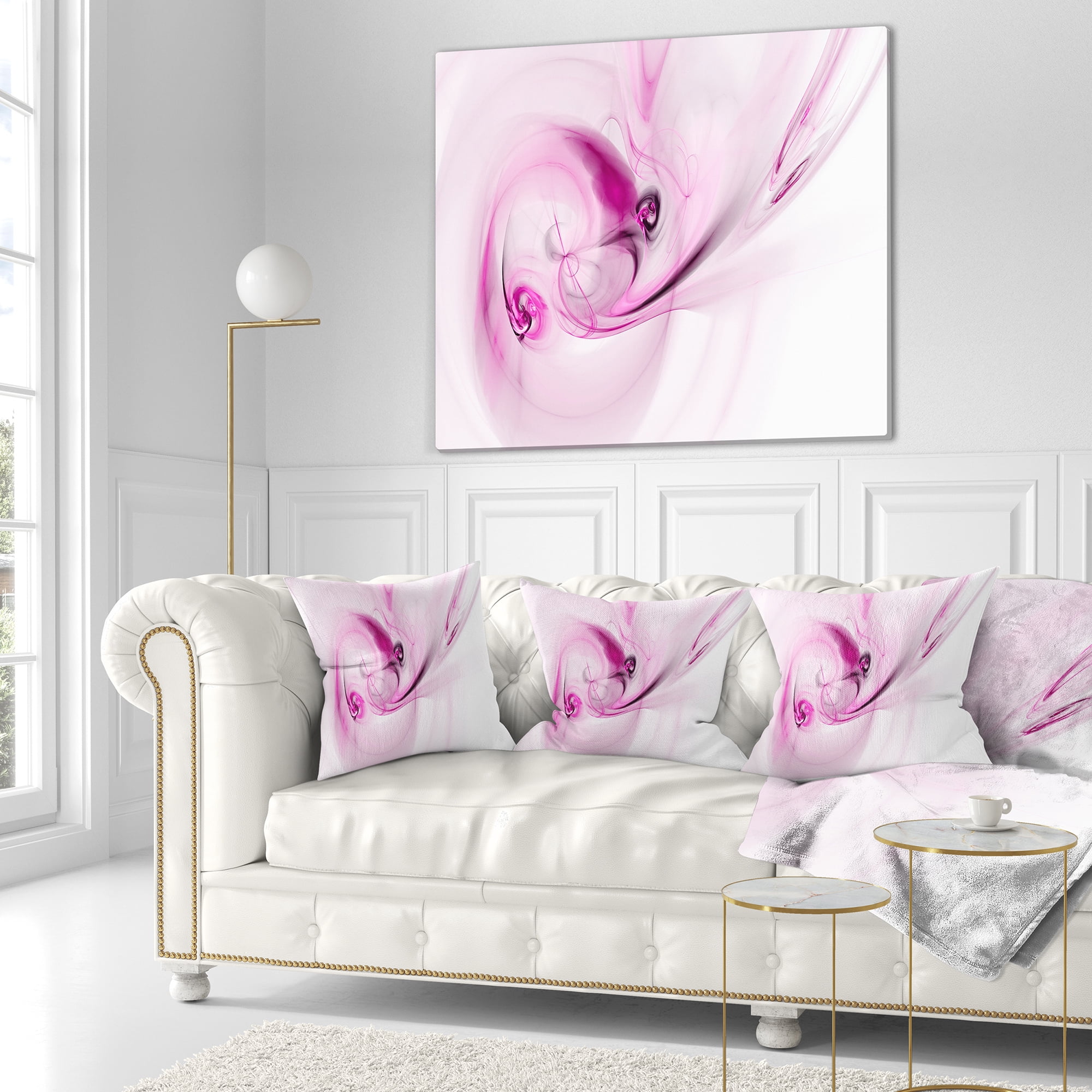 Designart Spiral Nebula Space Magenta - Abstract Throw Pillow - 16x16