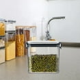 thumbnail image 4 of Binwennn Chip Containers for Pantry Seasoning Containers Camping Storage Containers Food Prep Containers Glass Square Transparent Airtight Jar Fresh Keeping Kitchen Grain Storage Jar Snack Dried, 4 of 8