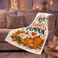 thumbnail image 6 of You're My Favorite Pumpkin Quote with Smiling Pumpkins Hearts Leaves and Bow, Sweet Autumn Style for Family Fans, Harvest Love Motif and Thanksgiving Gift, Cozy Flannel Blanket, Home Decor, 6 of 9