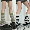 thumbnail image 5 of Yokua Leg Warmers for Women Girls Lolitas Leg Warmer Striped Knitted Long Leg Socks, 5 of 16