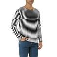 thumbnail image 4 of INSPIRE CHIC Men's Striped Crew Neck Long Sleeve T-shirt Cotton Pullover Top, 4 of 5