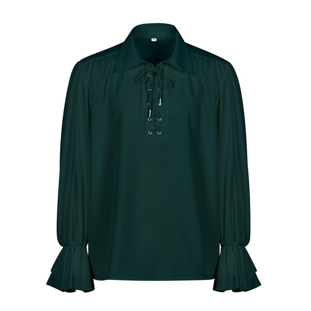 Court Style Shirt for Men Gothic Halloween Elegant Long Sleeve Ruffled Blouse Historical Reenactment Attire