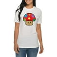 thumbnail image 3 of Big Size Happy Toad Mushroom Graphic Design Deluxe Jersey T-Shirt - White 2XL, 3 of 4