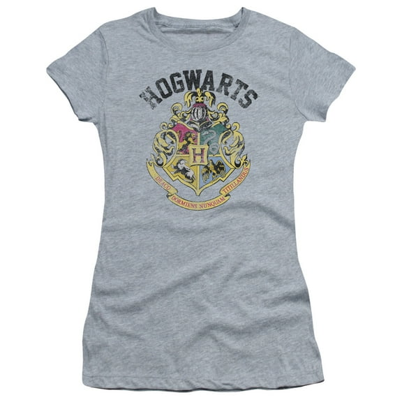 Harry Potter Hogwarts Crest S/S Junior Women's T-Shirt Sheer Athletic Heather