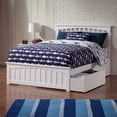 thumbnail image 1 of Mission Full Platform Bed with Matching Footboard & Storage Drawers in White, 1 of 7