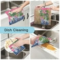 thumbnail image 2 of Yayeee 6 Pack Kitchen Dish Cloths Set for Washing Soft Drying Absorbent Microfiber Towels, White Vibrant Flowers, 2 of 9