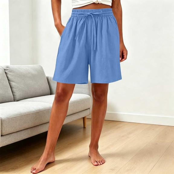 Aimik Women's Relaxed Shorts Elastic Waist Sports Shorts with Drawstring Summer Loose Fit Shorts
