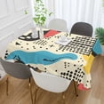 thumbnail image 2 of Yayeee Tablecloths 60" x 120" Rectangle Wrinkle Resistant Party Table Cover, Blue Retro Print, 2 of 8