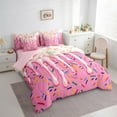 thumbnail image 3 of Feelyou Pink Birthday Cake Bedding Comforter Set 7-Piece, Yummy Cartoon Dessert King Bedding Sets, Teen Girl Boy Kid Reversible Bed Sheets, Super Cozy Room Decor, 3 of 7