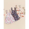 thumbnail image 4 of Aojekbee Little Girl Denim Overalls Flower/Chicken/Cow Print Jeans Strap Suspender Shorts Outfit, 4 of 10