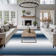 thumbnail image 3 of Large Area Rug 8'x10', Ombre Dark Blue Non-slip Runner Carpet for Living Room/Bedroom/Office, Gradient White Abstract Minimalist Stripe Outdoor Indoor Area Rug Floor Mat for Kitchen/Dining Room, 3 of 9