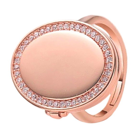 Stylish Copper Oval Locket Rings for Women Adjustable Opening Finger Rings with Secret Storage Compartment Jewelry