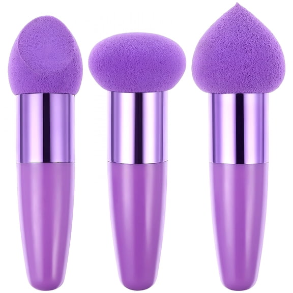 RAGUPEL 2026 New 3 Pcs Makeup Sponges Foundation Blender Sponges with Handle Beauty Cosmetics Puffs Make-Up Sponge