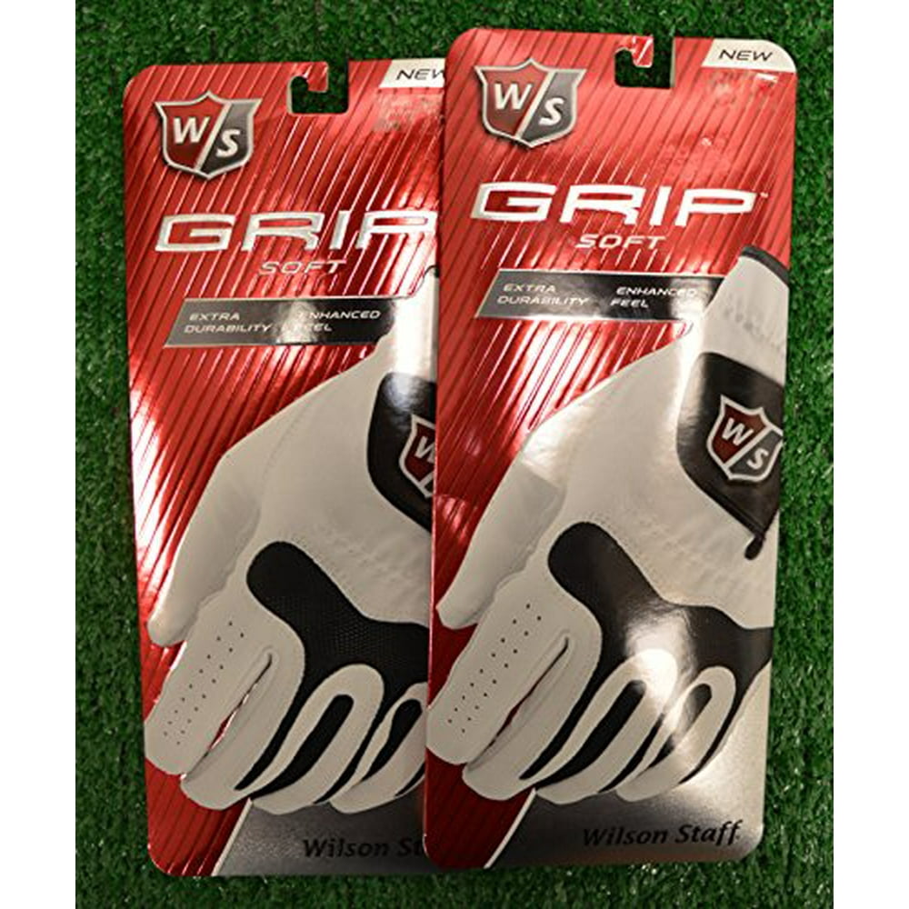 2 Wilson Staff Grip Soft MENS Golf Gloves Right Hand Large 2 Wilson Staff Grip Soft MENS Golf Gloves Right Hand Large