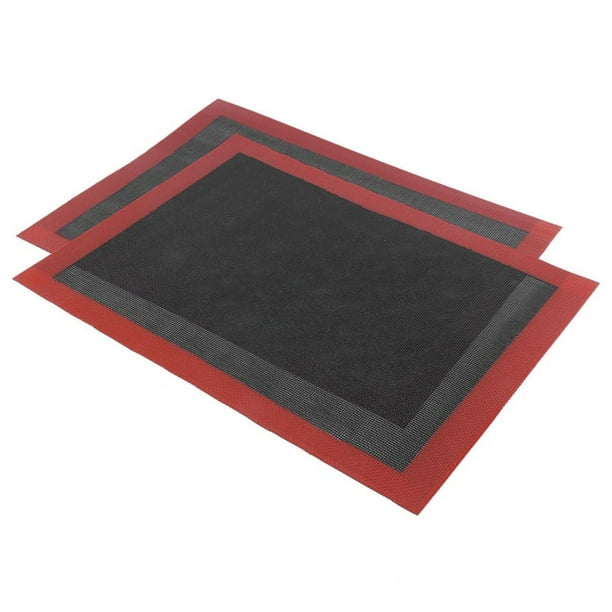 2 piezas de láminas de silicona para hornear, revestimiento antiadherente para horno, almohadilla de malla perforada, tapete para pan horneado, disponible en ambos lados