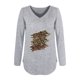 thumbnail image 4 of Mujeres Tallas grandes Casual Cuello en V Suelto Impreso Manga larga Tops Mujer Blusa Fridja  fjkfkj3896, 4 of 5