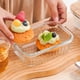 thumbnail image 5 of Contenedor de almacenamiento de alimentos de vidrio | Caja de almuerzo rectangular de vidrio borosilicato con tapa natural de madera y tabla de cortar | Sellado a prueba de fugas | Apto para, 5 of 6