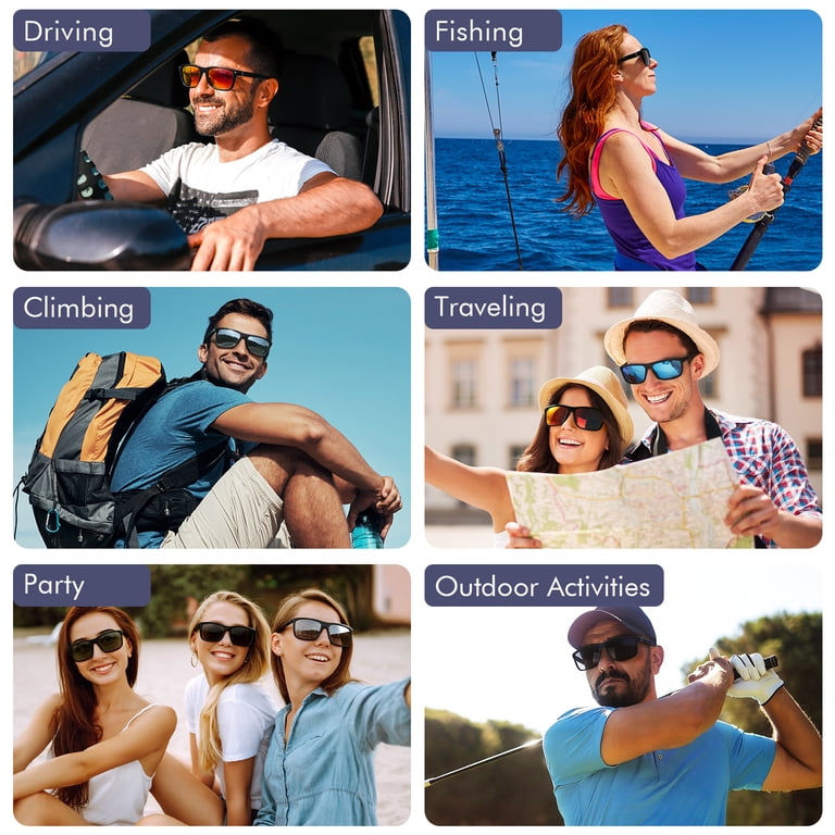 ROCK TAKIN Polarized Sunglasses (2 Pack) - Classic Square  display picture 1