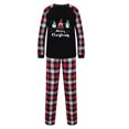 thumbnail image 2 of Odeerbi Christmas Pajamas for Family Plaid Holiday Long Sleeve Family Christmas Pajamas Matching Sets Dad Fashion Print Sleepwear Xmas Family Matching PJs Set Black, 2 of 5